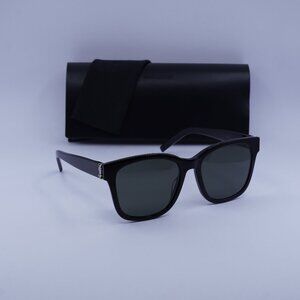 Saint Laurent SLM68 001 Square Sunglasses – Black/Grey